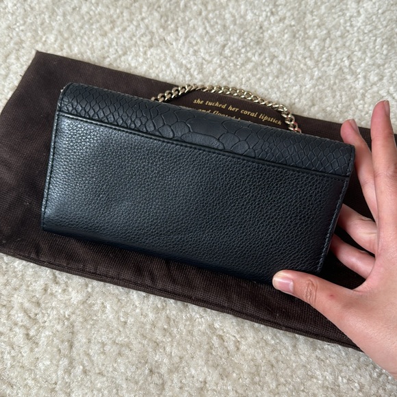 Kate Spade Milou Rivas Street Bow Crocodile Wallet Black WLRU2284 - Picture 4 of 5